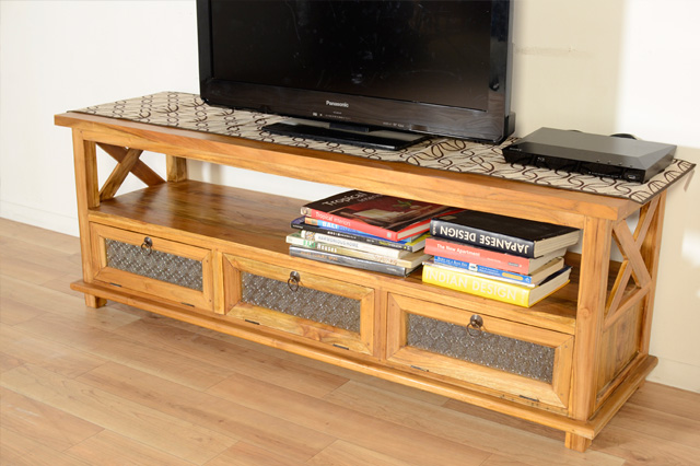 アジアン家具KAJA「UKKO/チーク古材 サイドクロスTVボード」