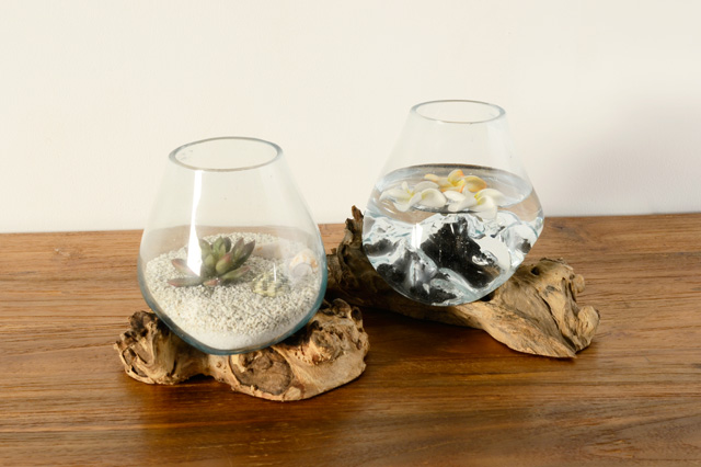 アジアン雑貨KAJA流木ガラスベース